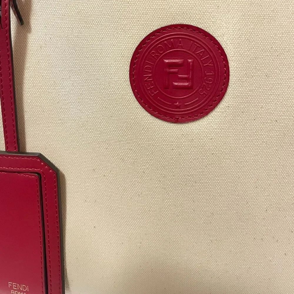 FENDI Crème & Red Medium Defender Cover - Picture 6 of 14